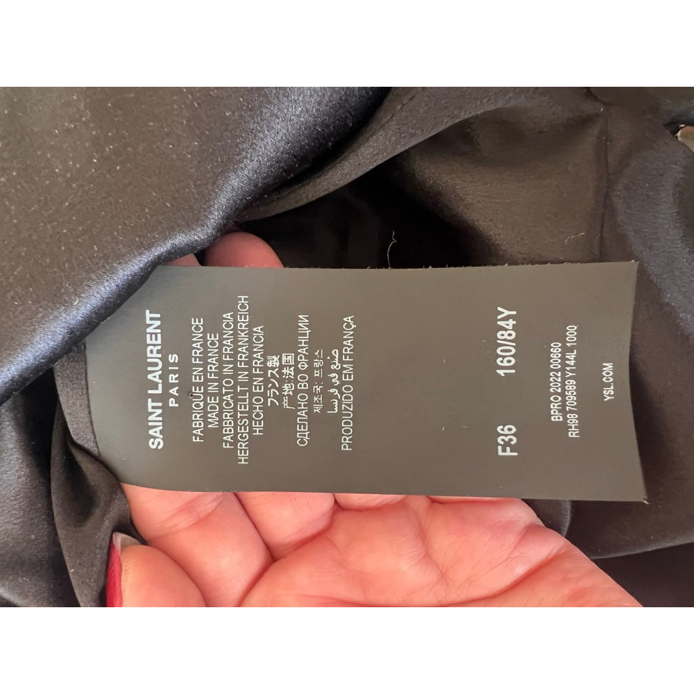 NWT Saint Laurent Black Velvet Mini Dress S - Picture 8 of 15